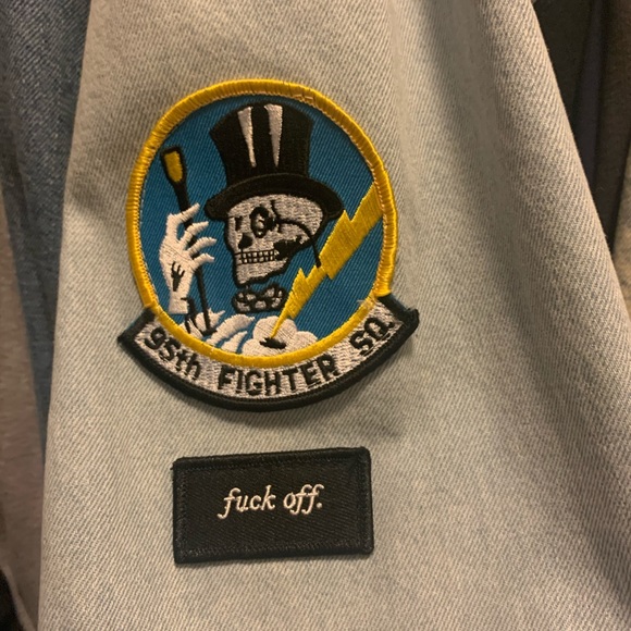 (4) Black White Custom Iron On fuck off patch - Picture 3 of 3